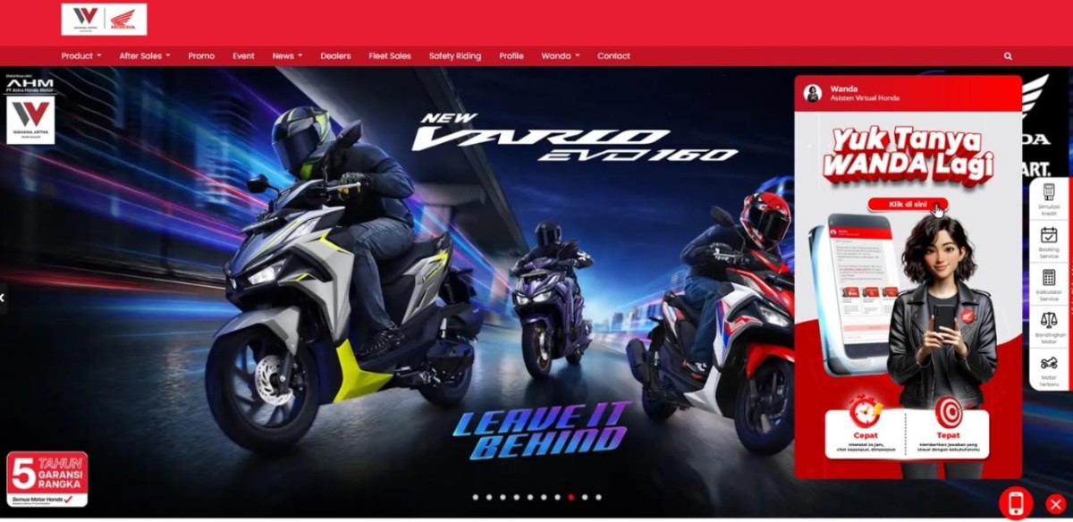 Cuma Lewat Smartphone, Calon Konsumen Honda Bisa Tanya Tipe, Harga dan Promo di Wanda