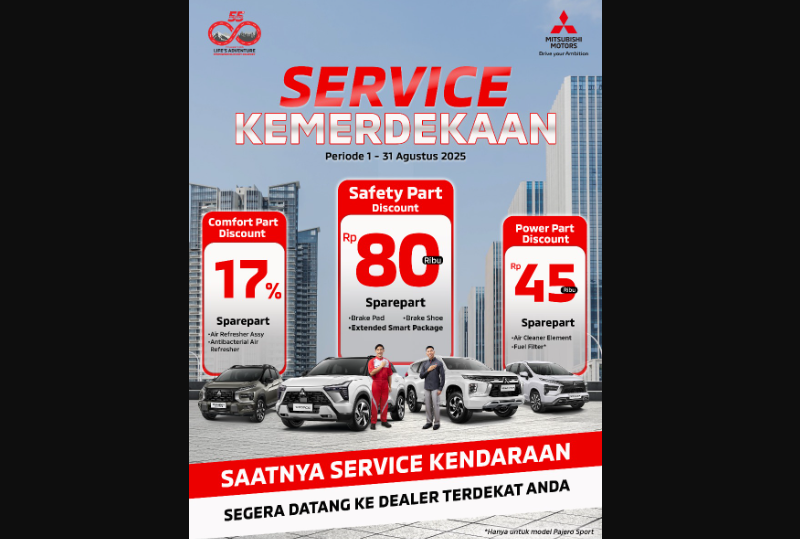 Manjakan Konsumen di Bulan Kemerdekaan, Mitsubishi Hadirkan Program Perawatan Kendaraan dan Diskon Spesial Selama Agustus 2025