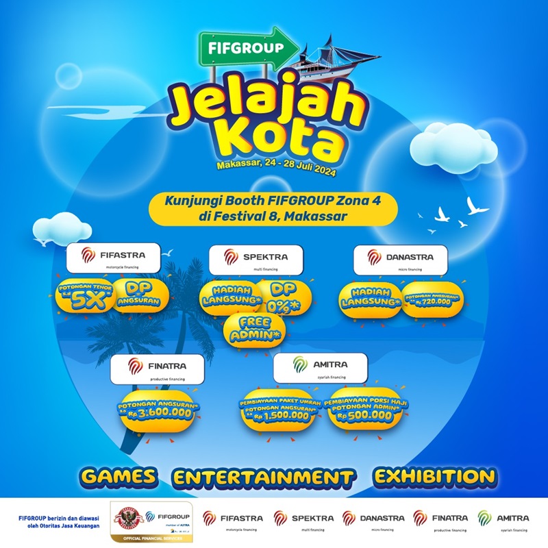 FIFGROUP Jelajah Kota 2024, Kembangkan Layar di Pantai Losari