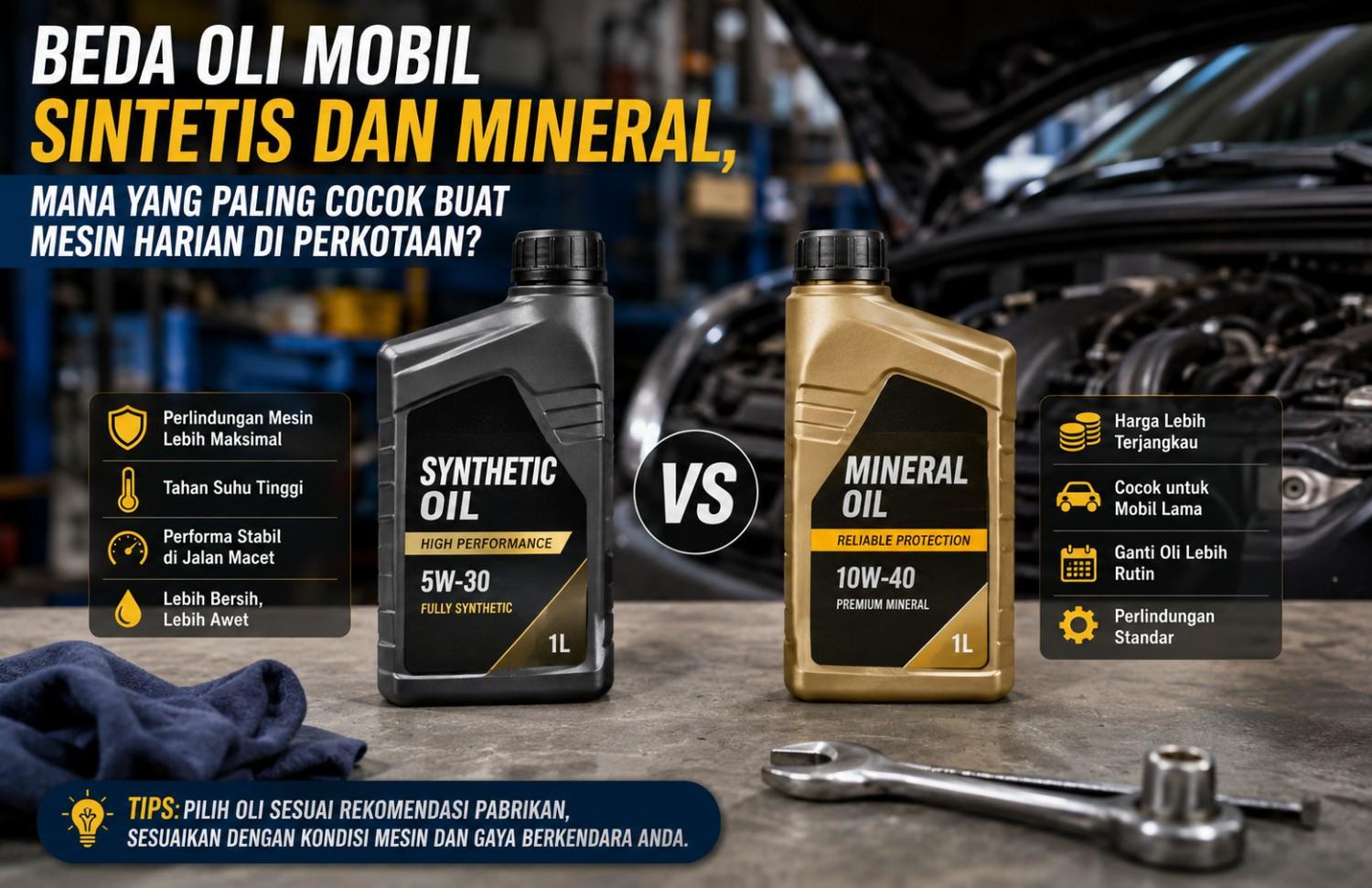 Beda Oli Mobil Sintetis dan Mineral, Mana yang Paling Cocok Buat Mesin Harian di Perkotaan?