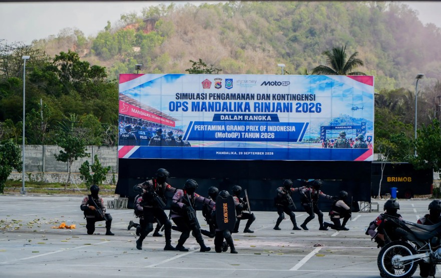 Jelang MotoGP Mandalika 2026, Polda NTB Gelar Simulasi Pengamanan dengan Beragam Skenario