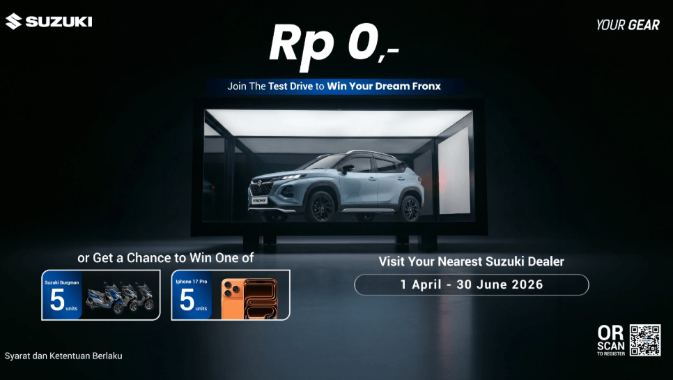 Gas Bray! Test Drive Suzuki Fronx di Diler Resmi Bisa Dapat Mobil hingga iPhone Gratis, Begini Caranya