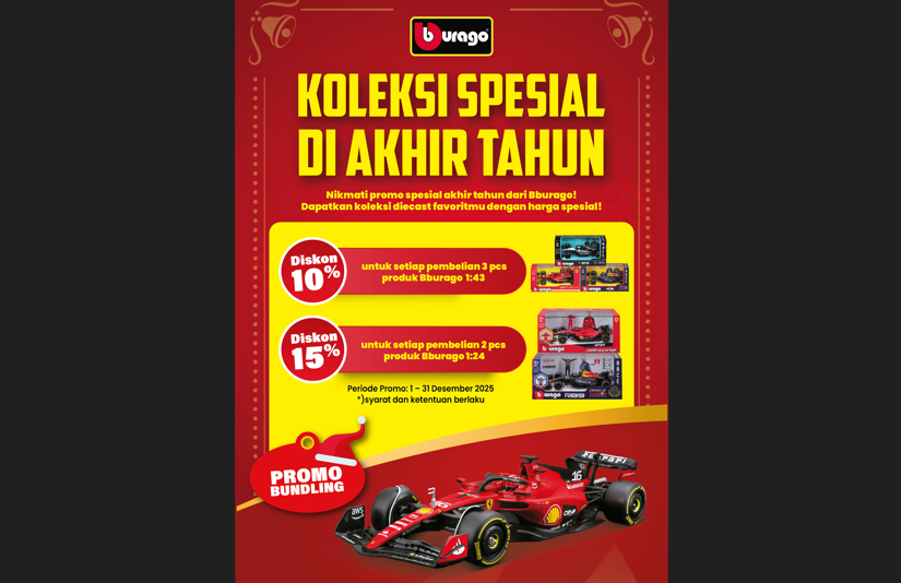 Kolektor Diecast Merapat! Bburago Kasih Diskon Spesial Akhir Tahun