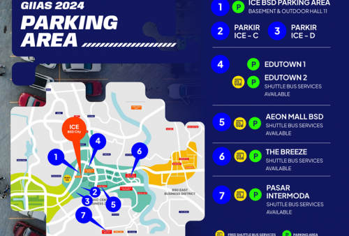 Area Parkir Aman dan Nyaman Siap Menyambut Pengunjung GIIAS 2024