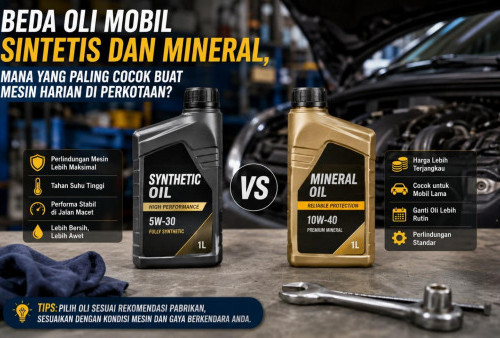 Beda Oli Mobil Sintetis dan Mineral, Mana yang Paling Cocok Buat Mesin Harian di Perkotaan?